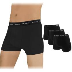95% Baumwolle Herren Unterhosen California Männer Boxershorts einfarbig – 3er Pack (XL/schwarz) von Meranu