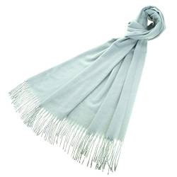 Meranu Damen Schal Pashmina London warm weich einfarbig - Baumwolle/Acryl - 160x60cm – xl (Hellblau) von Meranu