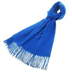 Meranu Damen Schal Pashmina London warm weich einfarbig - Baumwolle/Acryl - 160x60cm – xl (Königsblau) von Meranu