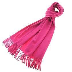 Meranu Damen Schal Pashmina London warm weich einfarbig - Baumwolle/Acryl - 160x60cm – xl (Pink Fuchsia) von Meranu