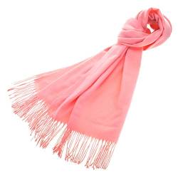 Meranu Damen Schal Pashmina London warm weich einfarbig - Baumwolle/Acryl - 160x60cm – xl (Rosarot) von Meranu