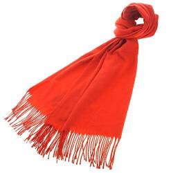 Meranu Damen Schal Pashmina London warm weich einfarbig - Baumwolle/Acryl - 160x60cm – xl (Rot Kirschrot) von Meranu