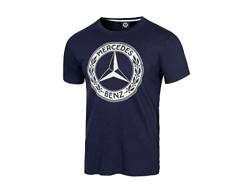 Mercedes-Benz Unisex-T-Shirt, Kollektion Classic, Baumwolle, offizielles Produkt, Marineblau, M von Mercedes-Benz