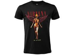 T-Shirt Nirvana Utero Offizielles Rock T-Shirt Schwarz Baumwolle Unisex Erwachsene Jungen, Schwarz , L von Merch Traffic