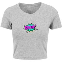 Merchcode T-Shirt Merchcode Damen Ladies BOOM Comic Cropped Tee (1-tlg) von Merchcode