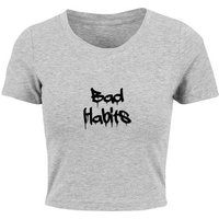 Merchcode T-Shirt Merchcode Damen Ladies Bad Habits Cropped Tee (1-tlg) von Merchcode