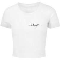 Merchcode T-Shirt Merchcode Damen Ladies Be Happy Cropped Tee (1-tlg) von Merchcode