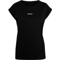 Merchcode T-Shirt Merchcode Damen Ladies Believe Front Extended Shoulder Tee (1-tlg) von Merchcode