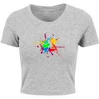 Merchcode T-Shirt Merchcode Damen Ladies Color Splash Player Cropped Tee (1-tlg) von Merchcode
