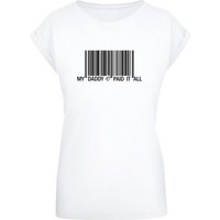 Merchcode T-Shirt Merchcode Damen Ladies Dad Pay Barcode Extended Shoulder Tee (1-tlg) von Merchcode