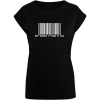 Merchcode T-Shirt Merchcode Damen Ladies Dad Pay Barcode Extended Shoulder Tee (1-tlg) von Merchcode