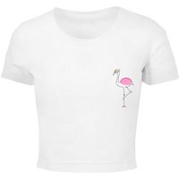 Merchcode T-Shirt Merchcode Damen Ladies Flamingo Cropped Tee (1-tlg) von Merchcode