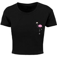 Merchcode T-Shirt Merchcode Damen Ladies Flamingo Cropped Tee (1-tlg) von Merchcode