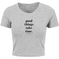 Merchcode T-Shirt Merchcode Damen Ladies Good Things Take Time Cropped Tee (1-tlg) von Merchcode