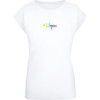 Merchcode T-Shirt Merchcode Damen Ladies Hope Rainbow Extended Shoulder Tee (1-tlg) von Merchcode