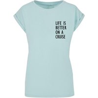 Merchcode T-Shirt Merchcode Damen Ladies Life Is Better Extended Shoulder Tee (1-tlg) von Merchcode