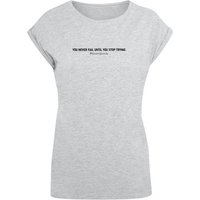 Merchcode T-Shirt Merchcode Damen Ladies Never Give Up Extended Shoulder Tee (1-tlg) von Merchcode