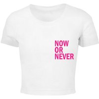 Merchcode T-Shirt Merchcode Damen Ladies Now Or Never Cropped Tee (1-tlg) von Merchcode