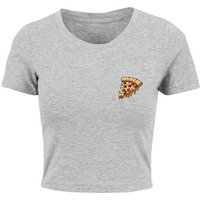 Merchcode T-Shirt Merchcode Damen Ladies Pizza Comic Cropped Tee (1-tlg) von Merchcode