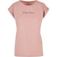 Merchcode T-Shirt Merchcode Damen Ladies Pretty Flowers - Extended Shoulder Tee (1-tlg) von Merchcode