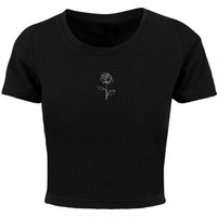 Merchcode T-Shirt Merchcode Damen Ladies Rose Cropped Tee (1-tlg) von Merchcode