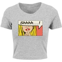 Merchcode T-Shirt Merchcode Damen Ladies Silent Sign Comic Cropped Tee (1-tlg) von Merchcode