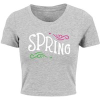 Merchcode T-Shirt Merchcode Damen Ladies Spring text - Cropped Tee (1-tlg) von Merchcode