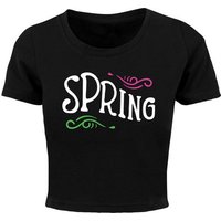 Merchcode T-Shirt Merchcode Damen Ladies Spring text - Cropped Tee (1-tlg) von Merchcode