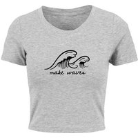 Merchcode T-Shirt Merchcode Damen Ladies Summer - Make waves Cropped Tee (1-tlg) von Merchcode