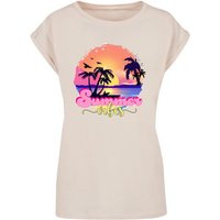 Merchcode T-Shirt Merchcode Damen Ladies Summer Vibes Sunset Extended Shoulder Tee (1-tlg) von Merchcode