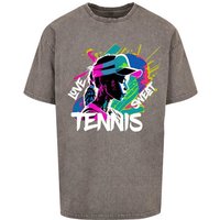 Merchcode T-Shirt Merchcode Herren Tennis Love, Sweat - Acid Washed Oversize Tee (1-tlg) von Merchcode