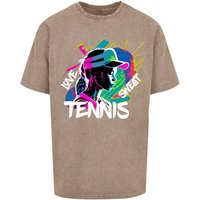 Merchcode T-Shirt Merchcode Herren Tennis Love, Sweat - Acid Washed Oversize Tee (1-tlg) von Merchcode