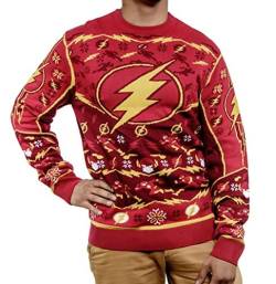 Flash Weihnachtspullover für Männer oder Frauen Superhelden Geschenk, Mehrfarbig, XXXL von Merchoid