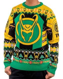Loki Ugly Christmas Sweater Geschenk für Männer und Frauen Marvel Avengers, Mehrfarbig, L von Merchoid