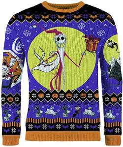 Merchoid Nightmare Before Christmas Weihnachtspullover, Mehrfarbig, XL von Merchoid