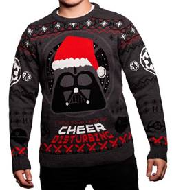 Offizieller Star Wars Darth Vader Strickpullover "I Find Your Mangel of Cheer Disturbing", Grau, Schwarz, Rot, Weiß, XX-Large von Merchoid