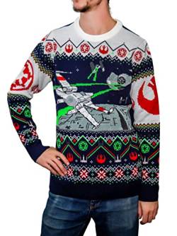 Star Wars X-Wing V TIE Fighter Ugly Christmas Jumper, Mehrfarbig, Medium von Merchoid