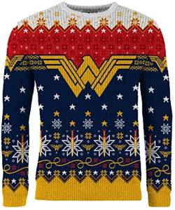 Wonder Woman Weihnachtspullover für Damen und Herren Geschenk, Mehrfarbig, L von Merchoid