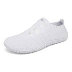 Merdoo Barfußschuhe Damen Herren Leicht Barfuss Schuhe Damen Slip On Sneakers Weich Barefoot Shoes Men Bequeme Sportschuhe rutschfest Gymnastikschuhe Atmungsaktiv Sommerschuhe Barfussschuhe Weiß 44EU von Merdoo