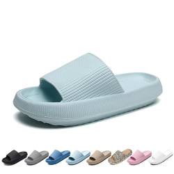 Merdoo Cozislides Original Damen Hausschuhe Herren Rutschfeste Schnell Trocknende Badelatschen Dicke Sohle Badeschlappen Weich Wolkenschuhe Leichte Cloud Slippers Cozy Slides Unisex Himmelblau 36-37EU von Merdoo