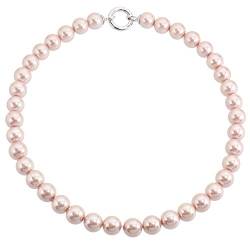 Merii Damen-Collier 925 Sterling Silber rhodiniert Synthetische Perle rosa M0383N/90/C8/42 von Merii