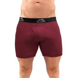 Merino.tech Unterwäsche Herren - 100% Merino Boxershorts Herren Wolle, Atmungsaktiv Und Feuchtigkeitsableitend (1 Pack - 170 Burgundy, Medium) von Merino.tech