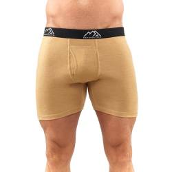 Merino.tech Unterwäsche Herren - 100% Merino Boxershorts Herren Wolle, Atmungsaktiv Und Feuchtigkeitsableitend (1 Pack - 170 Camel, XX-Large) von Merino.tech