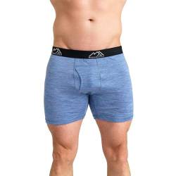 Merino.tech Unterwäsche Herren - 100% Merino Boxershorts Herren Wolle, Atmungsaktiv Und Feuchtigkeitsableitend (1 Pack - 170 Deep Blue, Medium) von Merino.tech