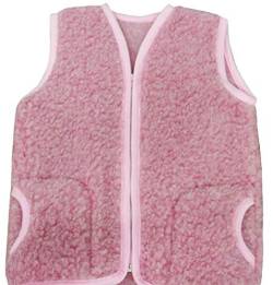 Merino Warme Babyweste Kinderweste Weste aus 100% Wolle, Gr.1-3 Jahre, Farbe: rosa von Merino