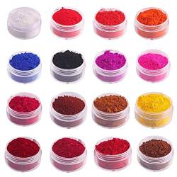 Merkts 16-farbige essbare Lippenstift-Pigment-Pulver, Pigmente, DIY, natürliches Mineralpuder, für Lipgloss von Merkts