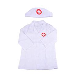 Merkts Baby Doctor Performance Kostüm, Kinder Arzt Uniform Cosplay Kostüm, Cosplay Party Kinder Geschenk Puzzle-Spiel, Rosa Gr. M, weiß von Merkts