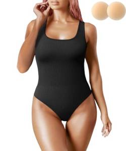 Merlvida Body Damen Stark Formend Shapewear Damen Bauchweg Effektive Bodysuit Women Shaper mit Shaping Effekt und Komfort Miederbody Figurenformend Bodys Abnehmen Nahtlose von Merlvida