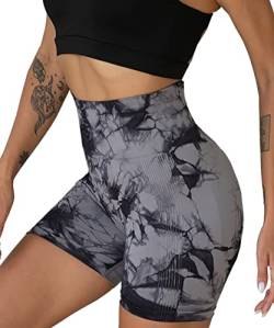 Merlvida Damen Scrunch Butt Sport Shorts Seamless Gym Leggings High Waist Kurz Hose Push Up Sporthose Blickdicht Radlerhose für Biker Yoga Fitness Workout von Merlvida