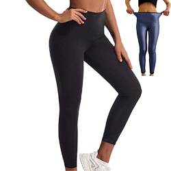 Merlvida Schwitzhose zum Abnehmen Sauna Hose Damen Hot Thermo Sweat Jogginghose Schwitz Leggings Damen High Waist Sporthose Schweiß Schwitzanzug Shape Laufhose Sportleggins für Gym, Yoga, Fitness von Merlvida